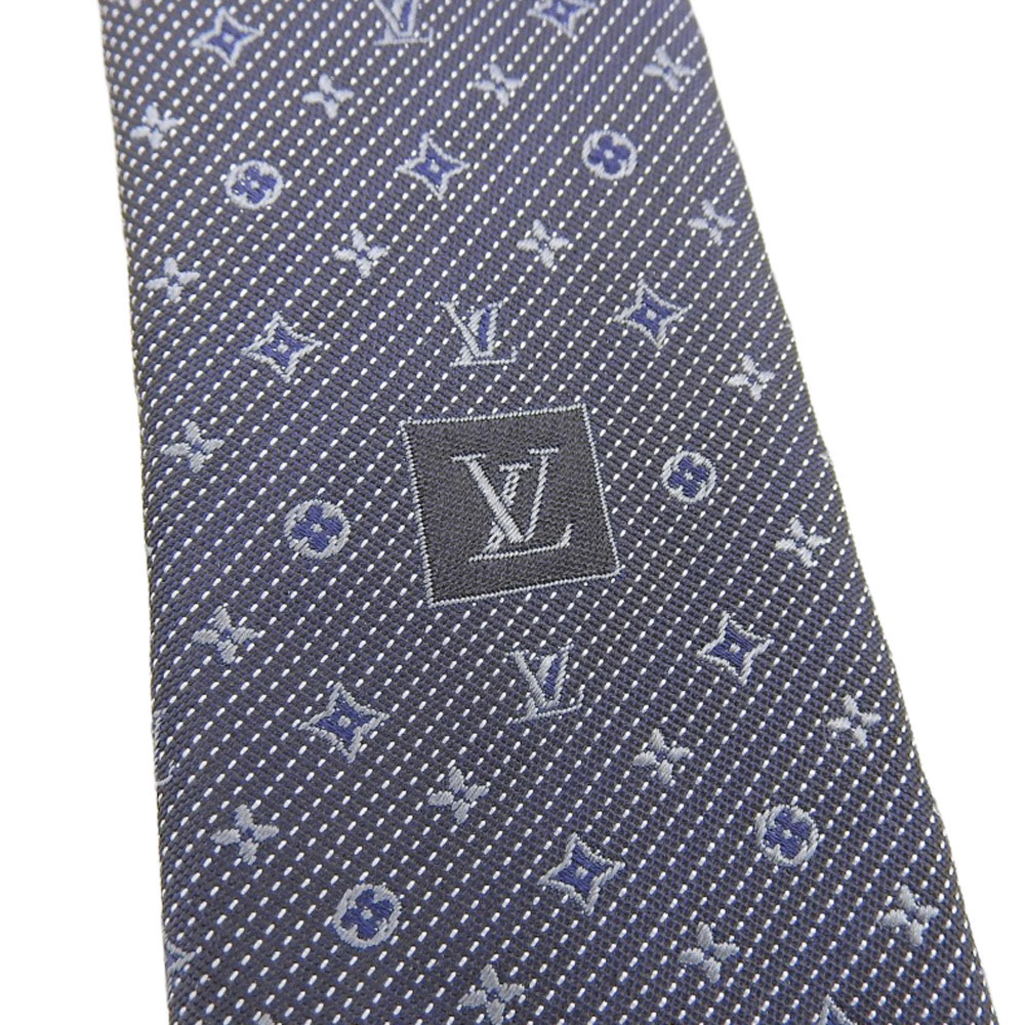 LOUIS VUITTON Cravate Monogram Classic 8CM M70952 Men's Necktie, Silk, Navy