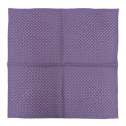 GUCCI Interlocking G Clover Motif Handkerchief 604097 4GA57 Silk Navy x Red