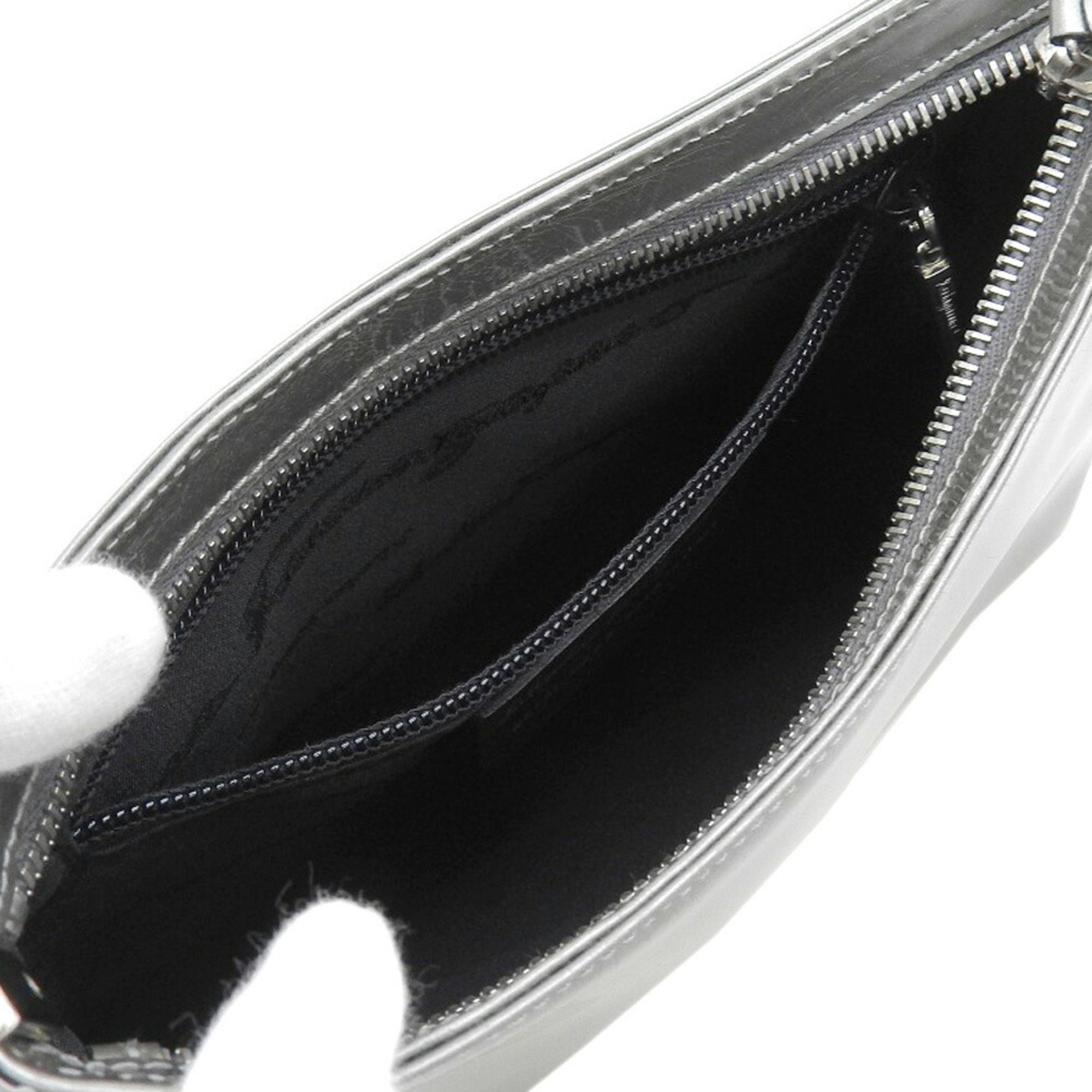 Salvatore Ferragamo SALVATORE FERRAGAMO Bag BK 21 0245 Leather Silver