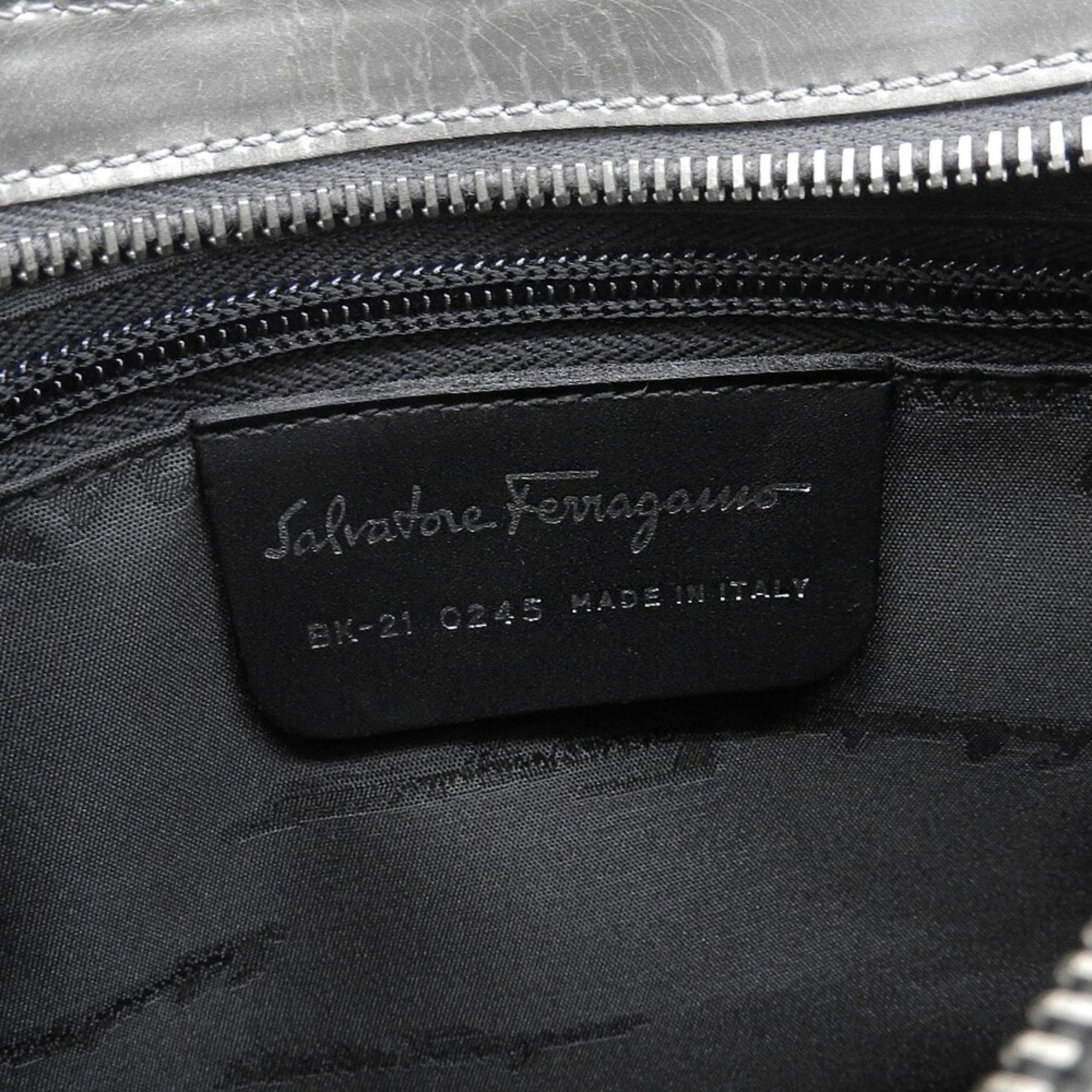 Salvatore Ferragamo SALVATORE FERRAGAMO Bag BK 21 0245 Leather Silver