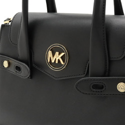 MICHAEL KORS Carmen Medium Flap Satchel Handbag Shoulder Bag Leather Black 35S2GNMS8L