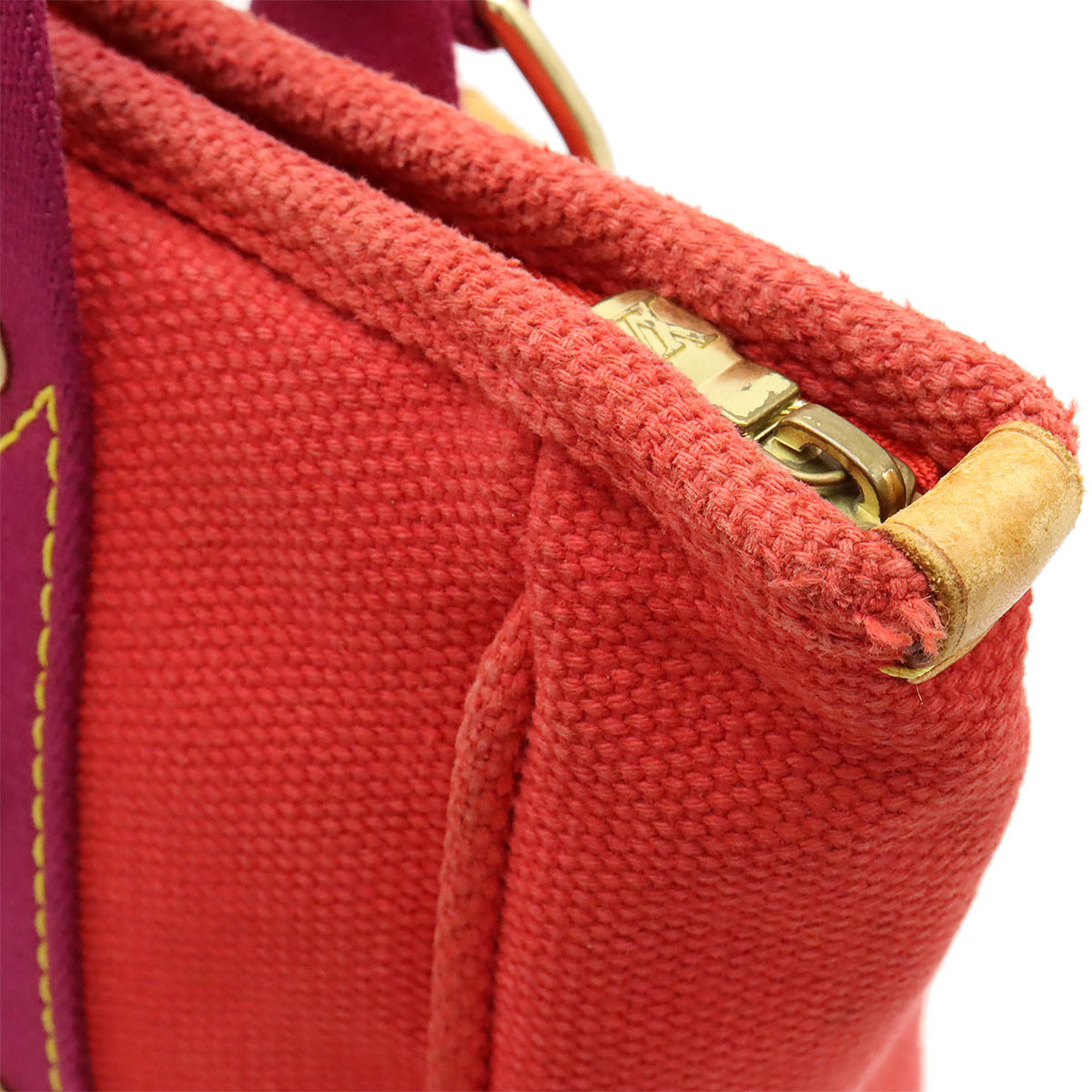 LOUIS VUITTON Louis Vuitton Antigua Line Cabas MM Tote Bag Shoulder Canvas Rouge Red Purple M40034