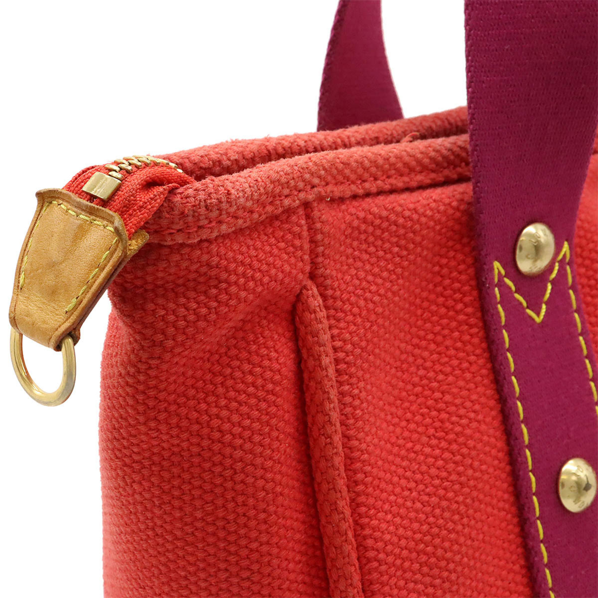 LOUIS VUITTON Louis Vuitton Antigua Line Cabas MM Tote Bag Shoulder Canvas Rouge Red Purple M40034