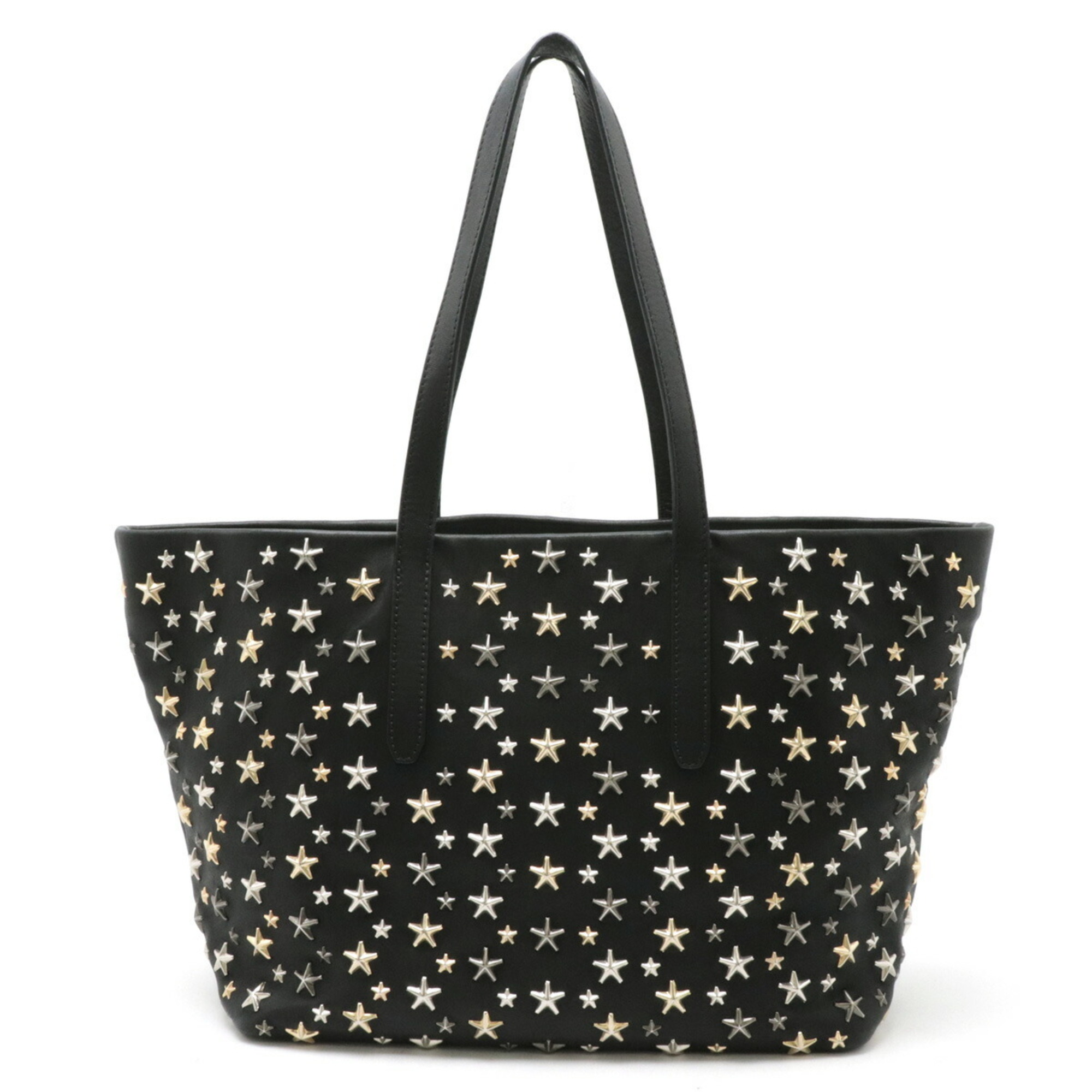 JIMMY CHOO Jimmy Choo SOFIA/M Tote bag Shoulder Star studs Leather Black LTR173