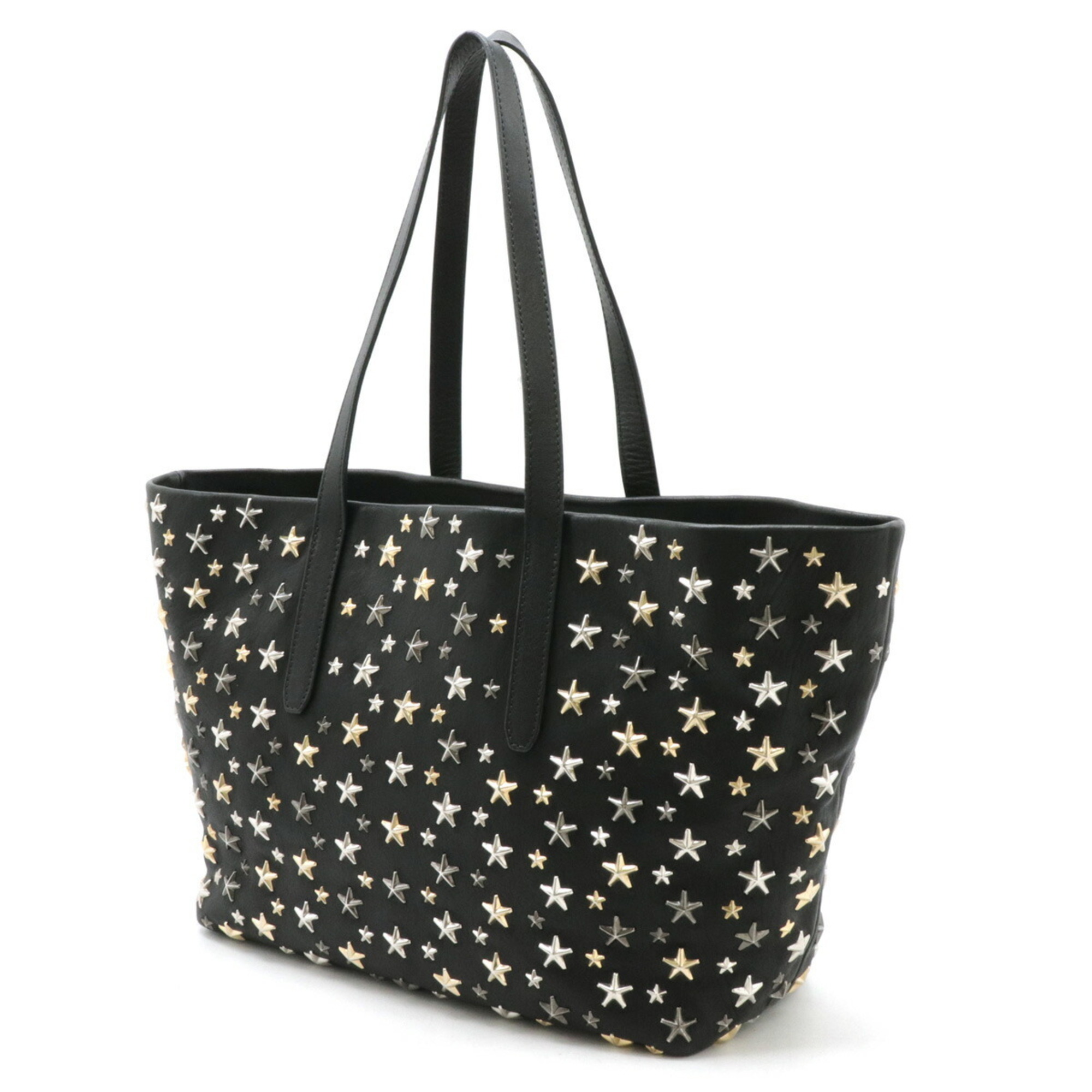 JIMMY CHOO Jimmy Choo SOFIA/M Tote bag Shoulder Star studs Leather Black LTR173