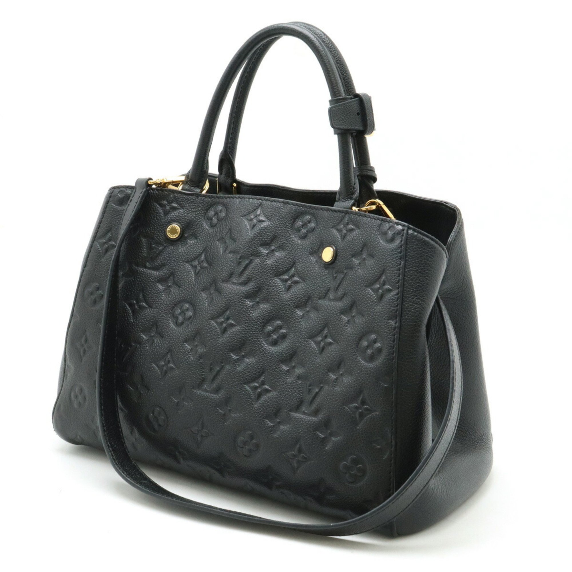 LOUIS VUITTON Louis Vuitton Monogram Empreinte Montaigne MM Handbag Shoulder Bag Noir Black M41048