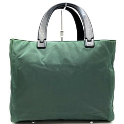 PRADA Prada handbag, triangular, nylon, plastic handle, white tag, green x black, green, women's