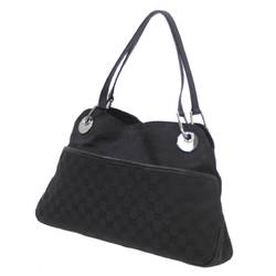 GUCCI Gucci Handbag GG Canvas Black 121023・1956