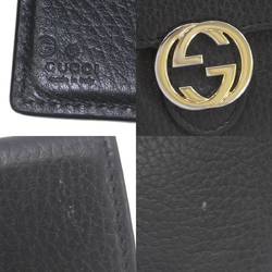 GUCCI Gucci Interlocking W Bi-fold Wallet Leather Black 598167