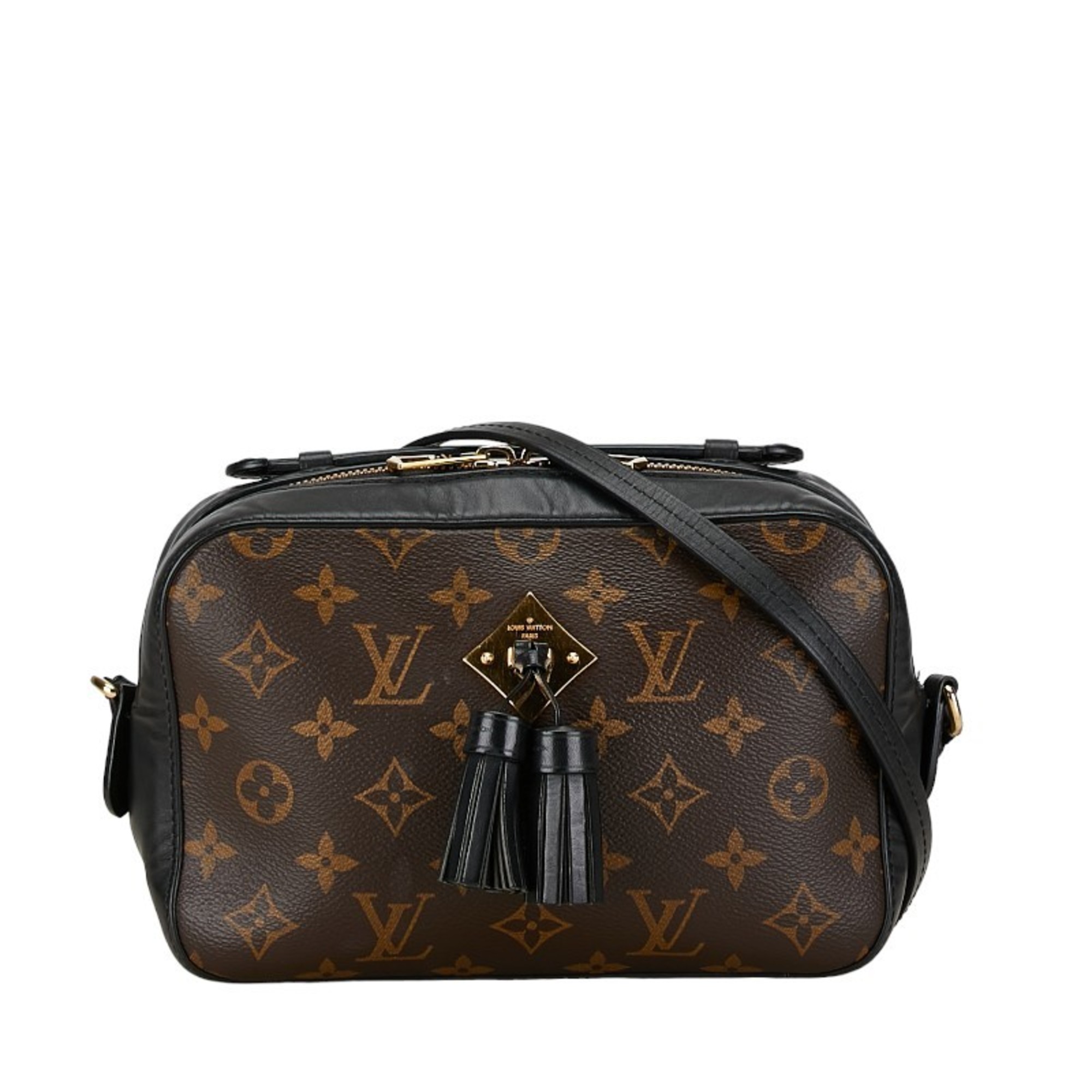 Louis Vuitton Monogram Santonge Handbag Shoulder Bag M43555 Noir Black Brown PVC Leather Women's LOUIS VUITTON