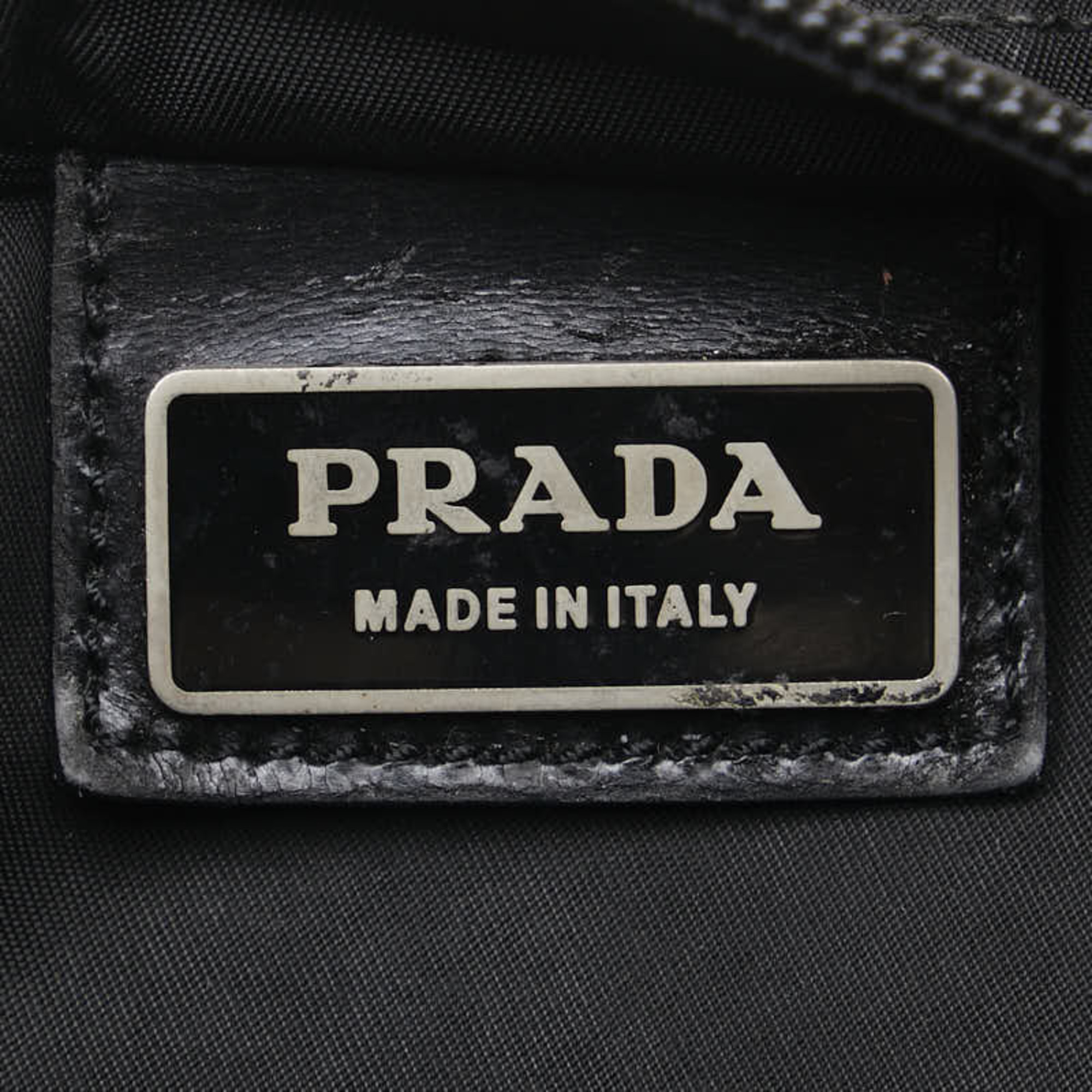 Prada Triangle Plate Sacoche Shoulder Bag Black Nylon Women's PRADA