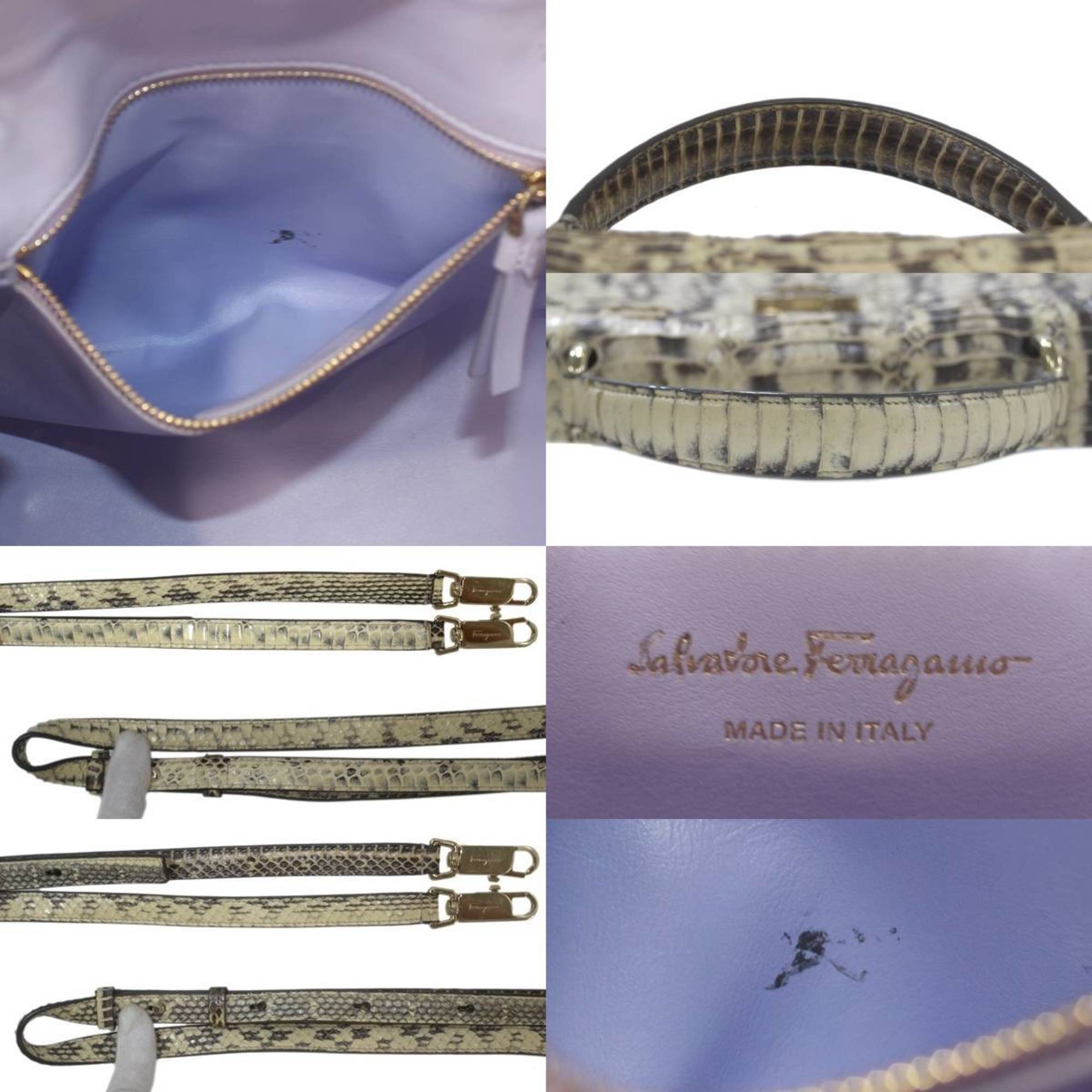 Salvatore Ferragamo Ferragamo Gancini 2way handbag/shoulder bag with embossed snakeskin pattern RM21G953