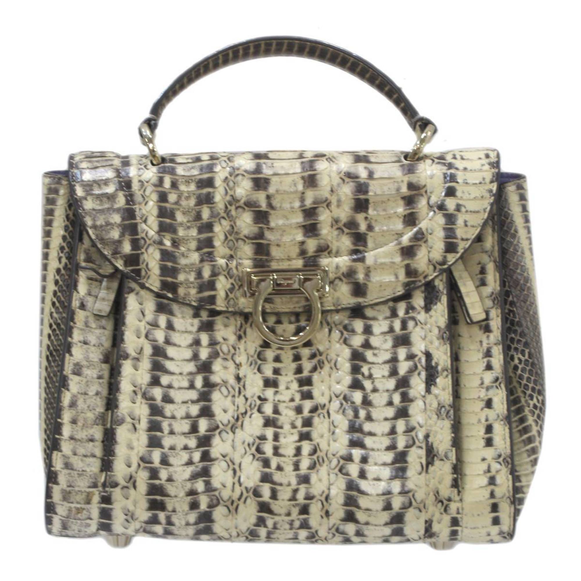 Salvatore Ferragamo Ferragamo Gancini 2way handbag/shoulder bag with embossed snakeskin pattern RM21G953