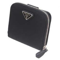 PRADA Prada Bi-fold Round Wallet Black 1M0522 Guarantee Card