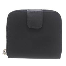 PRADA Prada Bi-fold Round Wallet Black 1M0522 Guarantee Card