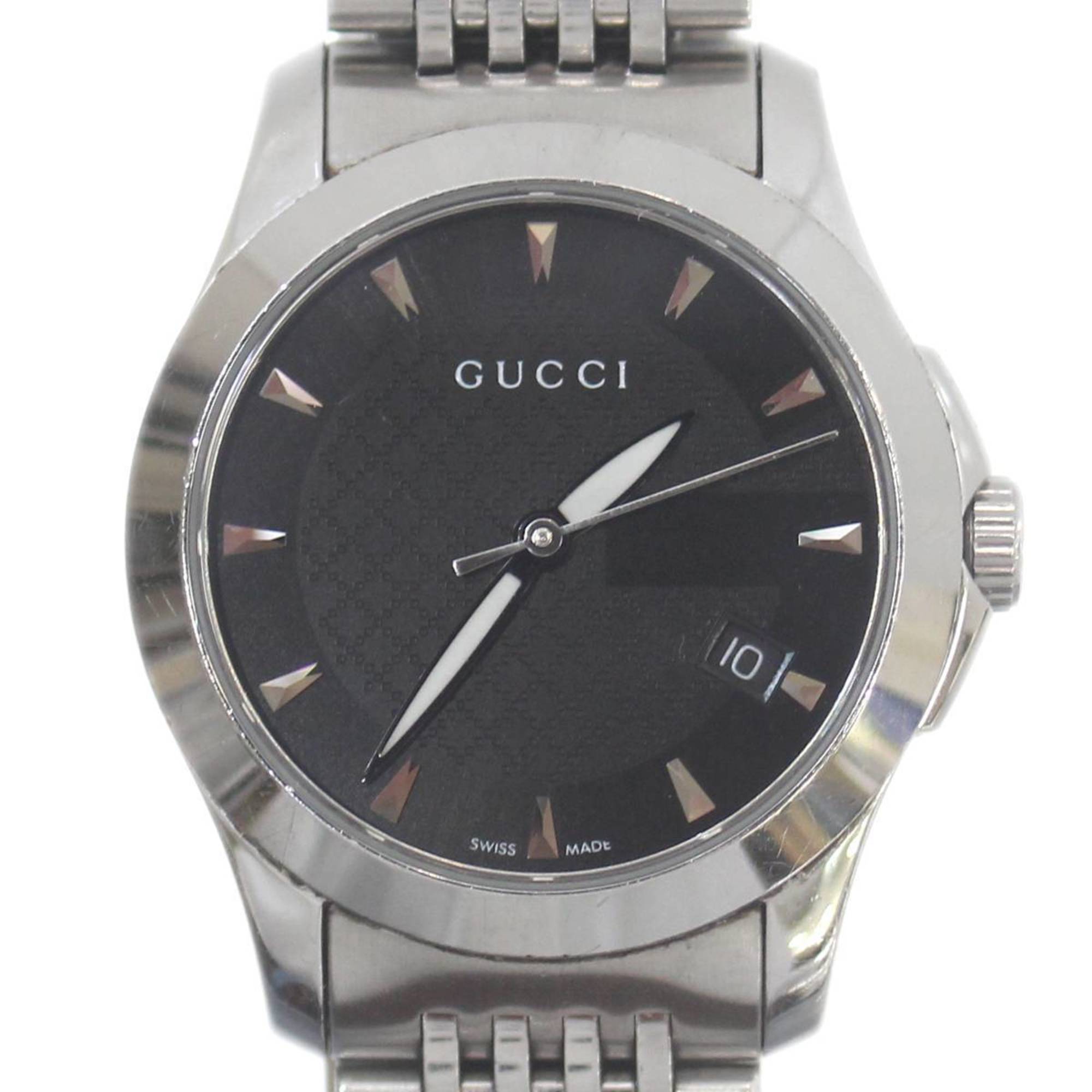 GUCCI G Timeless Ladies Quartz Watch Silver 126.5 13241135