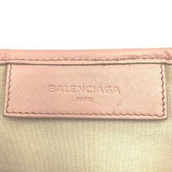 BALENCIAGA Navy Cabas Small S Size Tote Bag Handbag Pink White Canvas Women's 339933