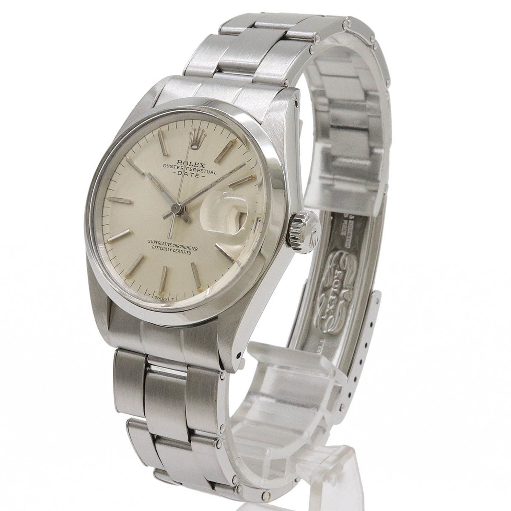 ROLEX Rolex Oyster Perpetual Date Silver Dial SS Men's AT Automatic Watch No. 19 1500