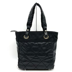 CHANEL Paris Biarritz Tote PM Bag Handbag Black Canvas Women's Coco Mark