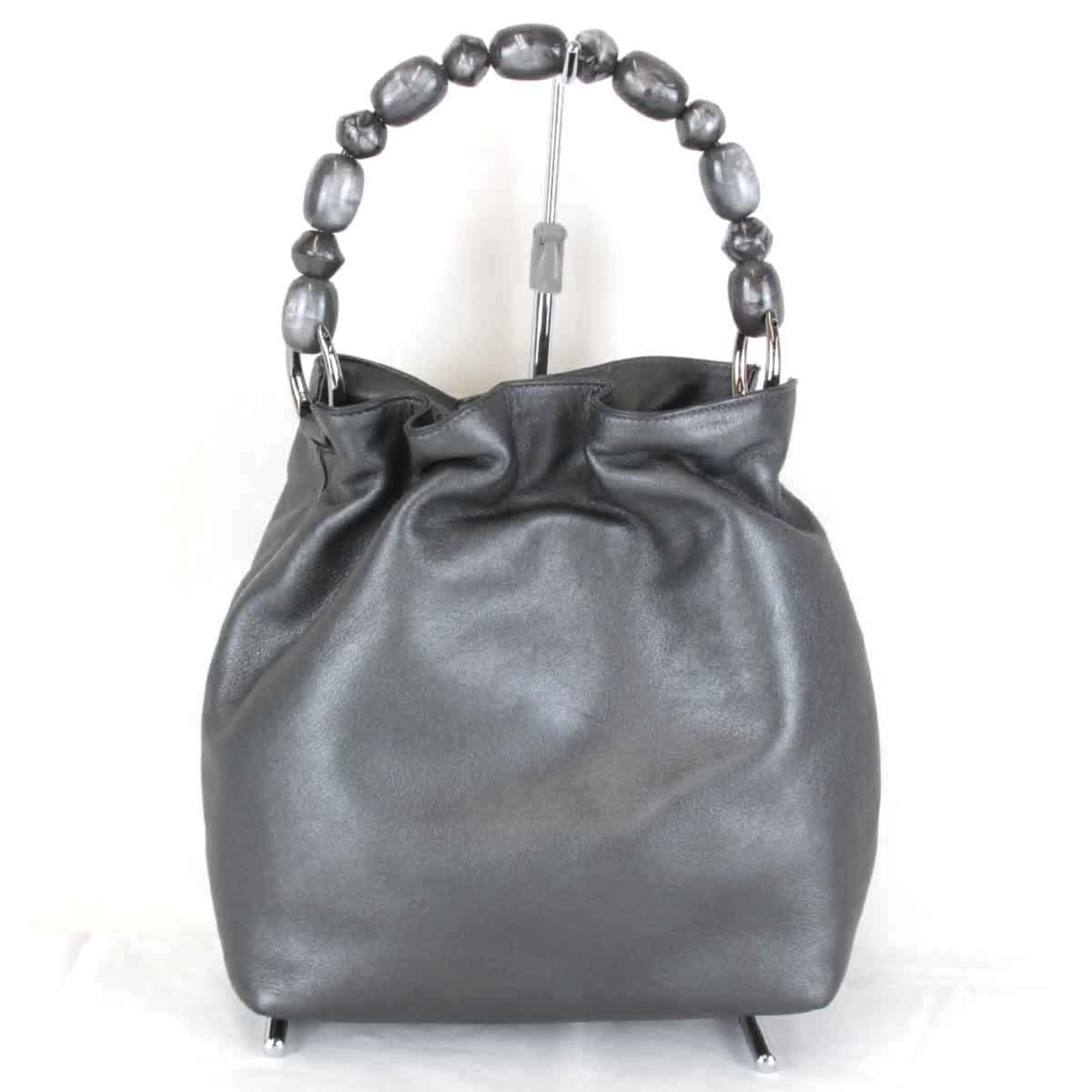 Christian Dior handbag leather grey ladies