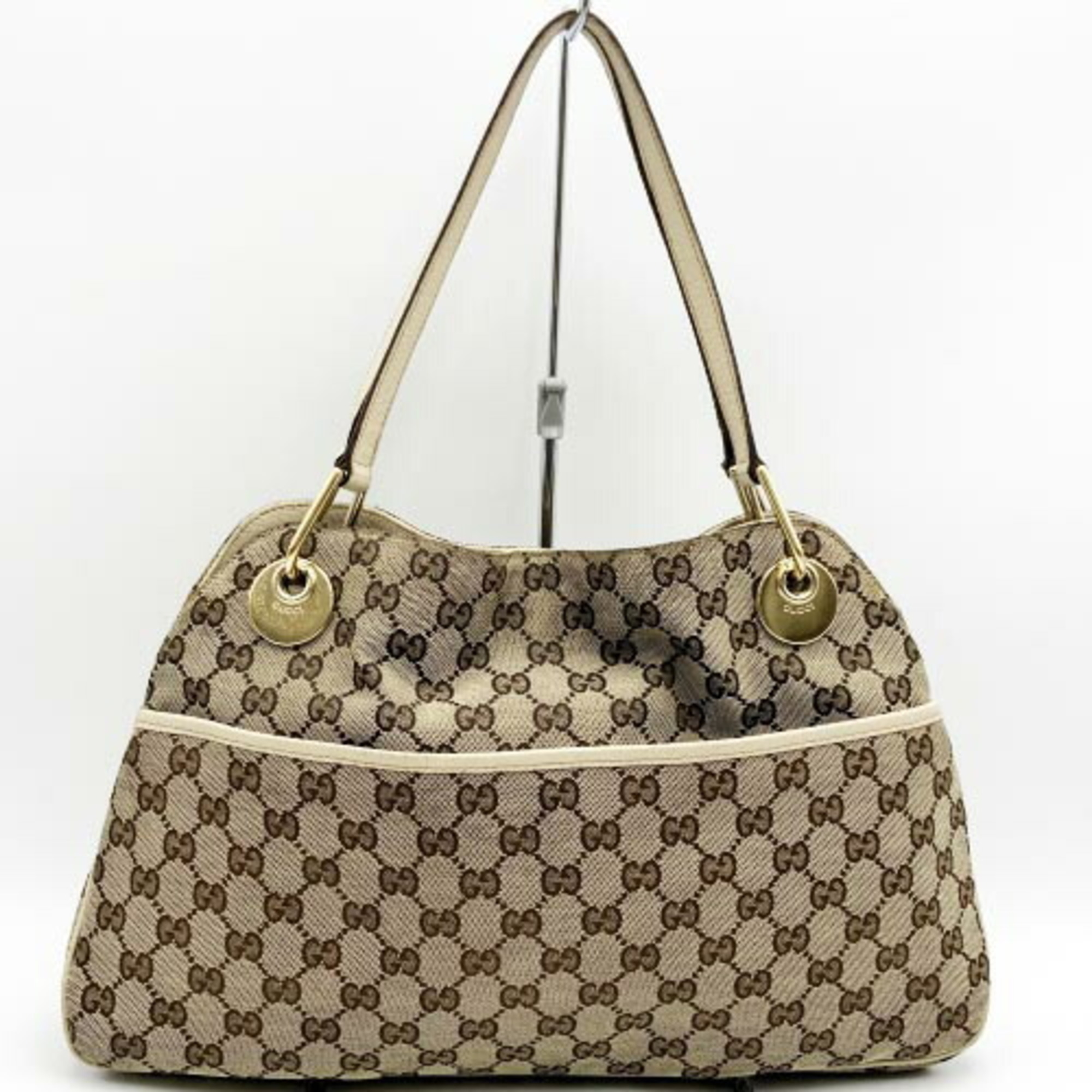 GUCCI 121023 Eclipse GG Line Shoulder Bag Handbag Canvas Brown White Beige Women's ITDHYE7IQL9W