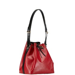 Louis Vuitton Epi Petit Noe Shoulder Bag M44172 Castilian Red Noir Leather Women's LOUIS VUITTON