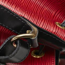 Louis Vuitton Epi Petit Noe Shoulder Bag M44172 Castilian Red Noir Leather Women's LOUIS VUITTON