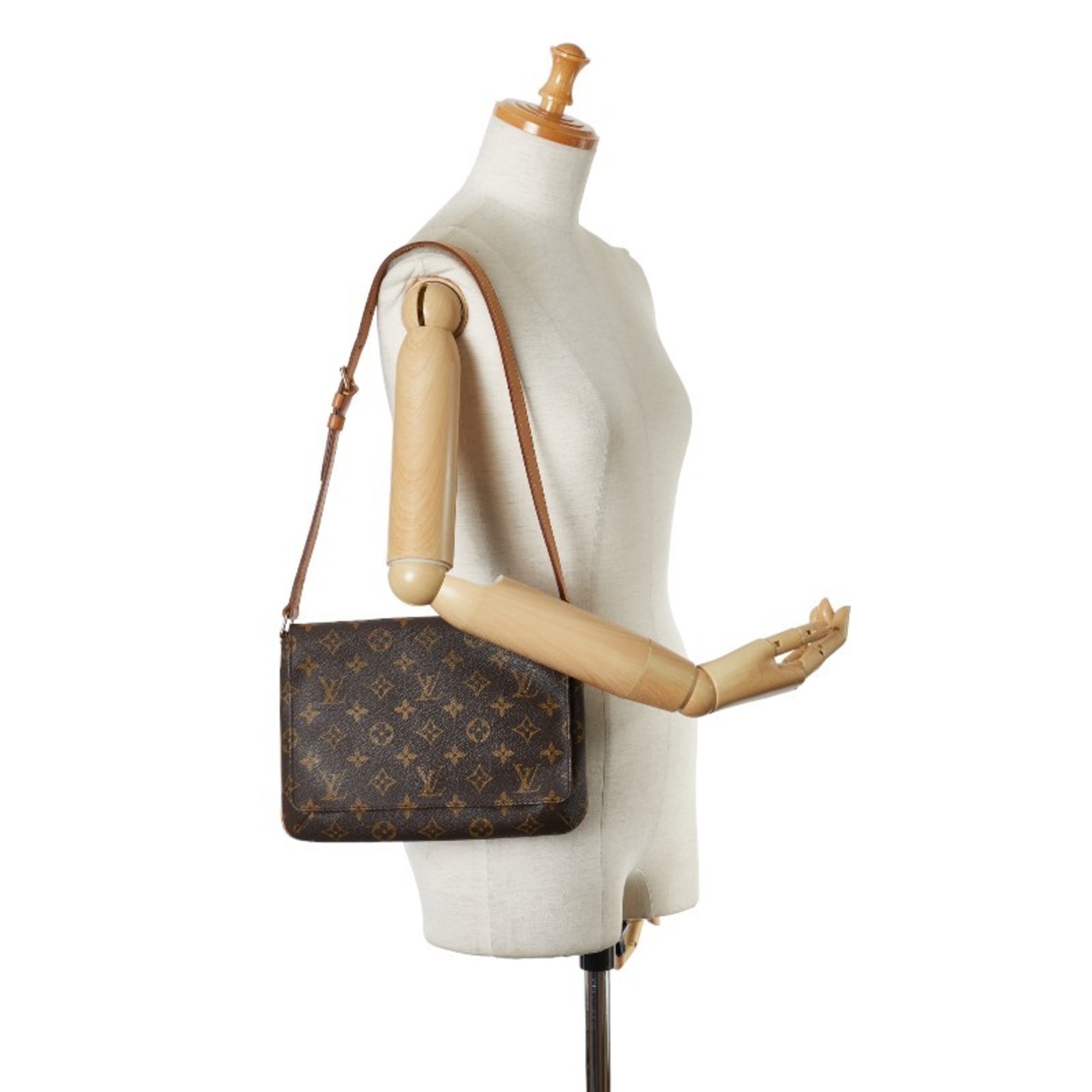 Louis Vuitton Monogram Musette Tango Short Shoulder Bag Handbag M51257 Brown PVC Leather Women's LOUIS VUITTON