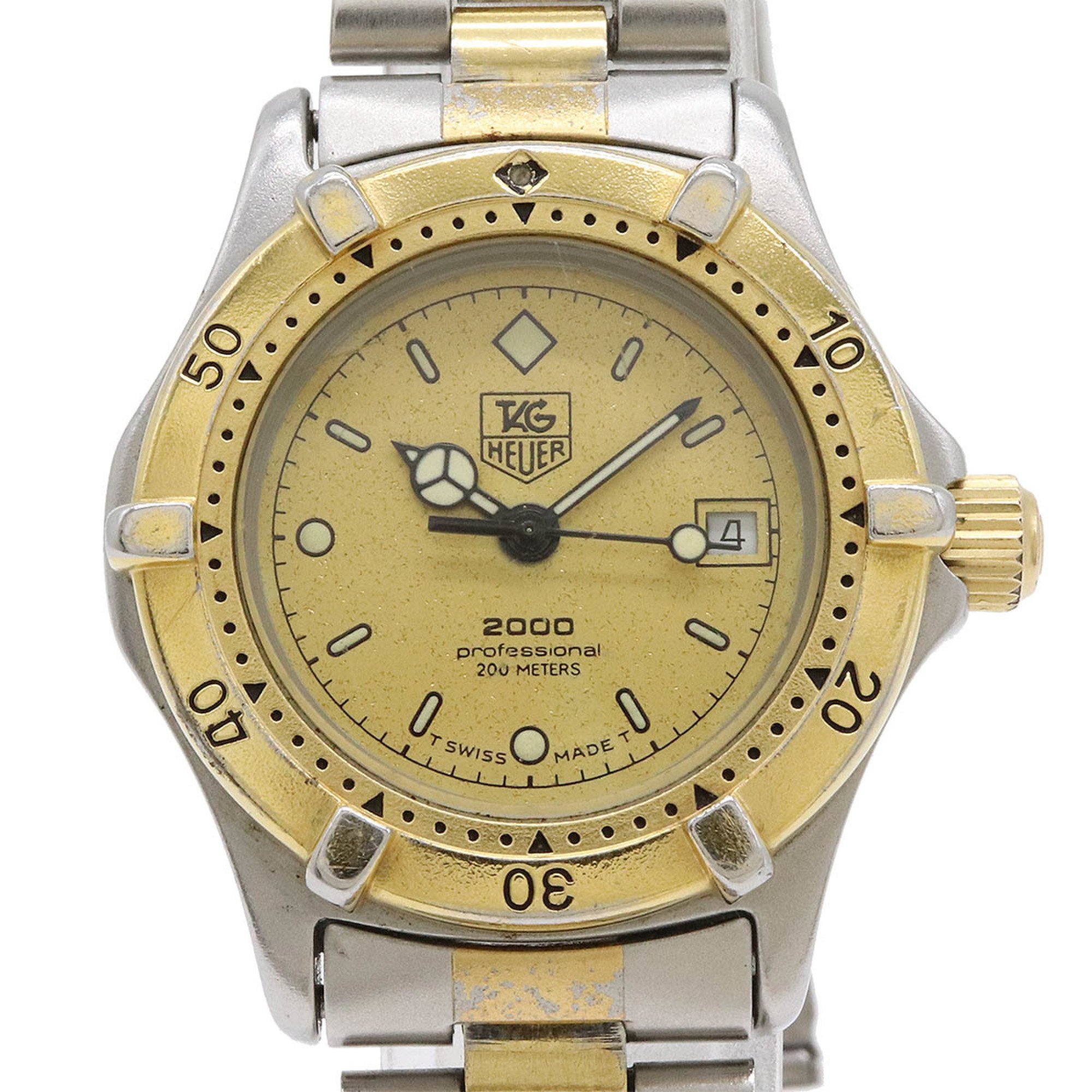 TAG Heuer Professional 2000 Series Date Gold Dial SS GP Two-tone Ladies Quartz Watch 964.008