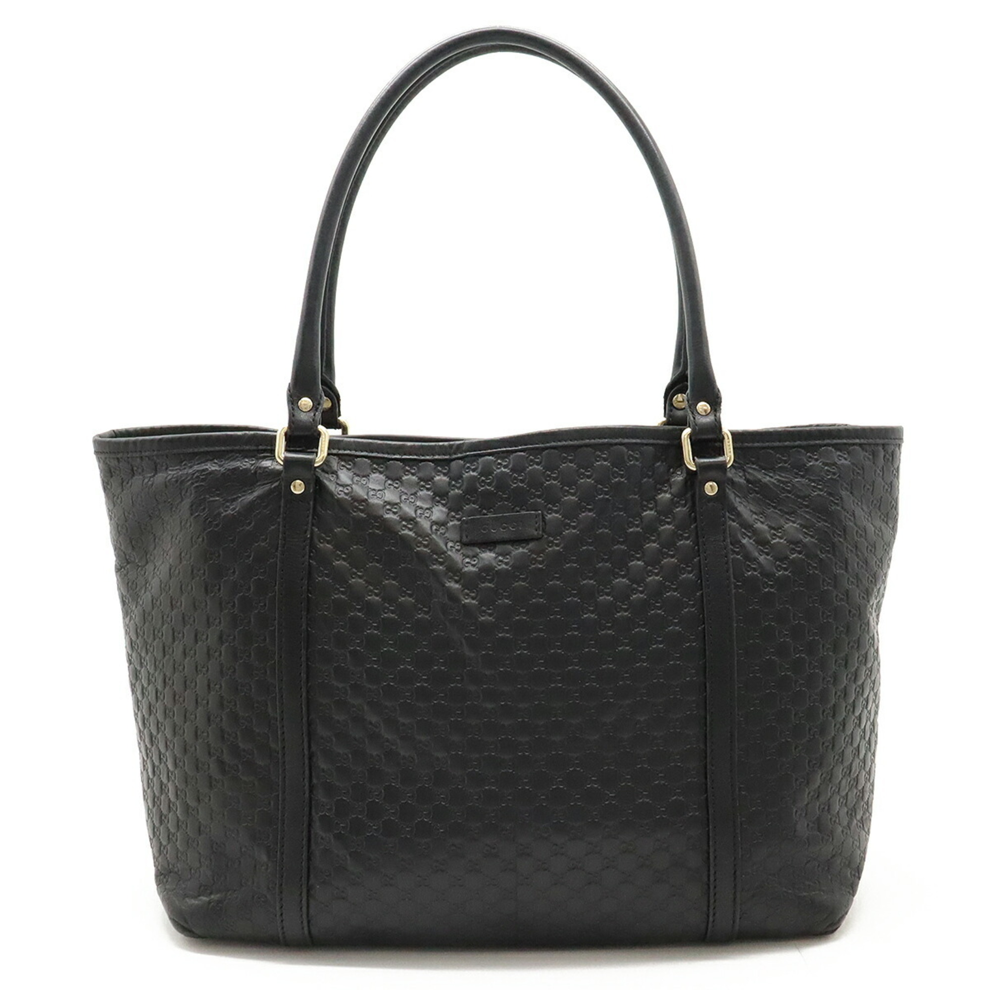 GUCCI Micro Guccissima Tote Bag Shoulder Leather Black 449647