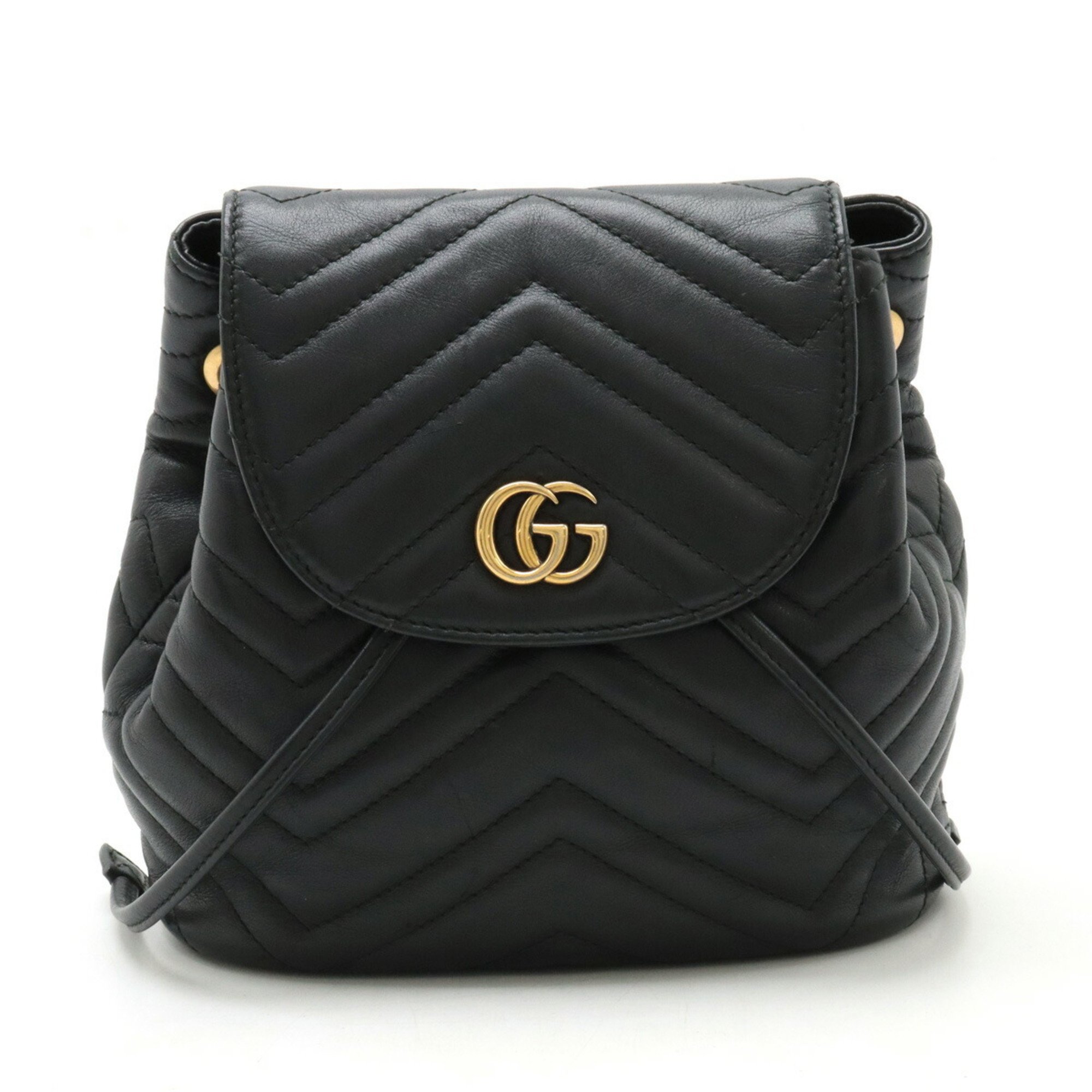 GUCCI GG Marmont quilted rucksack, leather, black, 528129