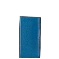 Louis Vuitton Portefeuille Brazza Long Wallet M58193 Blue Taurillon Leather Women's LOUIS VUITTON