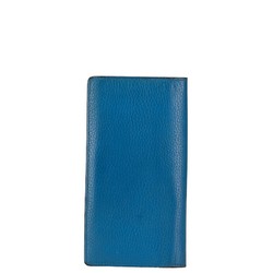 Louis Vuitton Portefeuille Brazza Long Wallet M58193 Blue Taurillon Leather Women's LOUIS VUITTON