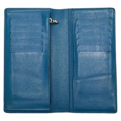 Louis Vuitton Portefeuille Brazza Long Wallet M58193 Blue Taurillon Leather Women's LOUIS VUITTON