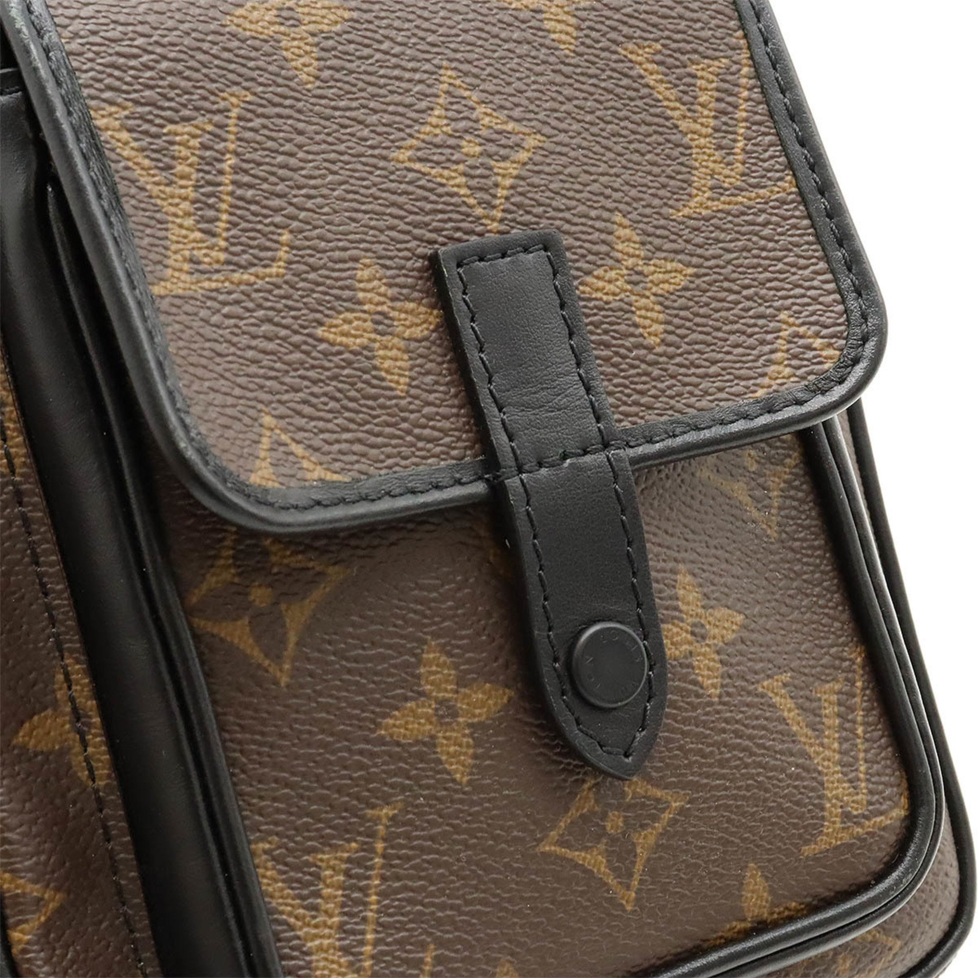 LOUIS VUITTON Louis Vuitton Monogram Macassar Christopher Wearable Wallet Shoulder Bag Leather M69404