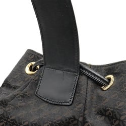 LOEWE Anagram Shoulder Bag Jacquard Leather Black Brown