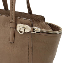 Salvatore Ferragamo Ariana Verve Gancini Tote Bag Shoulder Leather Mocha Brown DY-21 D698