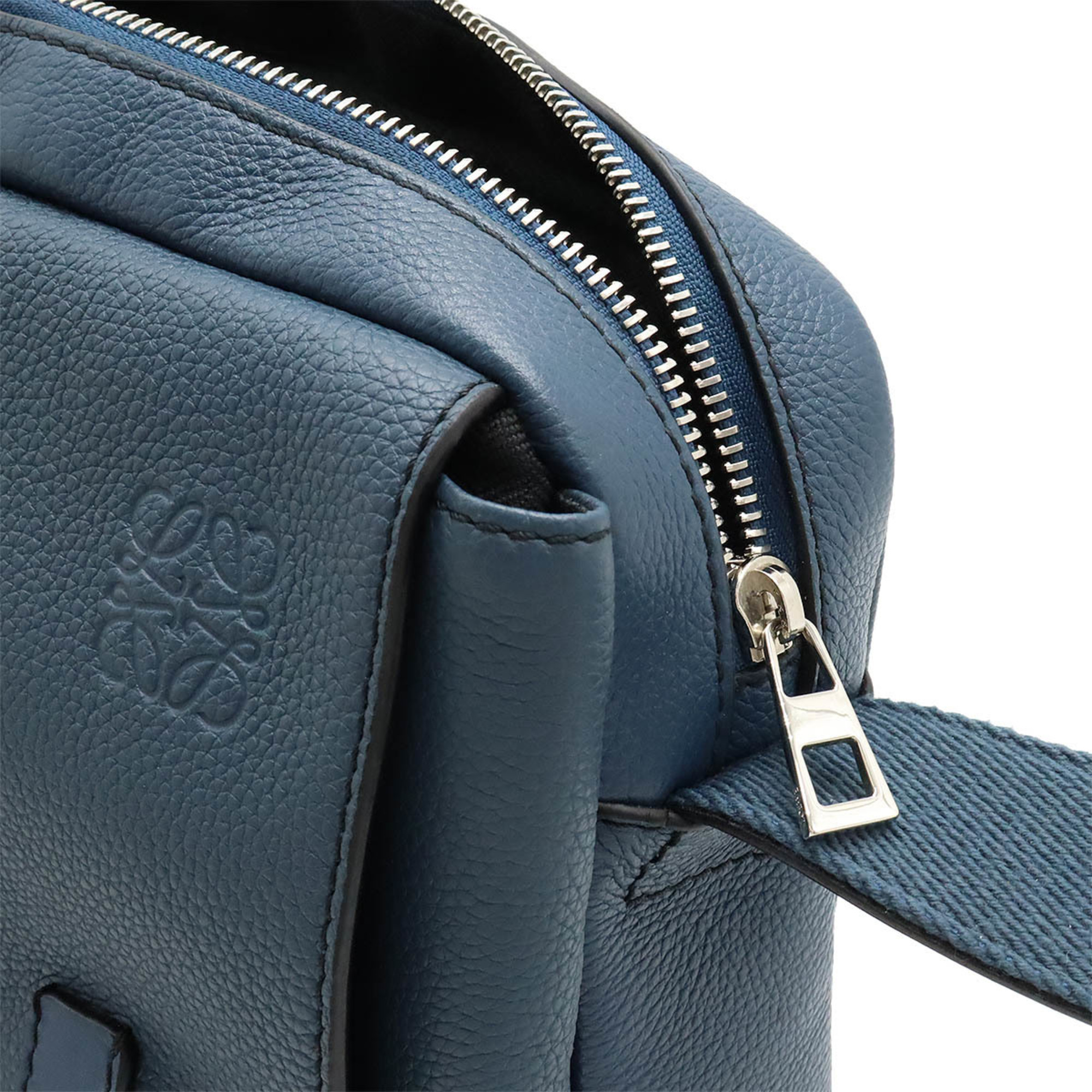 LOEWE Anagram Military Bag XS Shoulder Leather Indigo Blue 317.12AA72