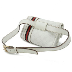 GUCCI GG Supreme Sherry Line Waist Bag Pouch Belt PVC Leather White Black Red 152597