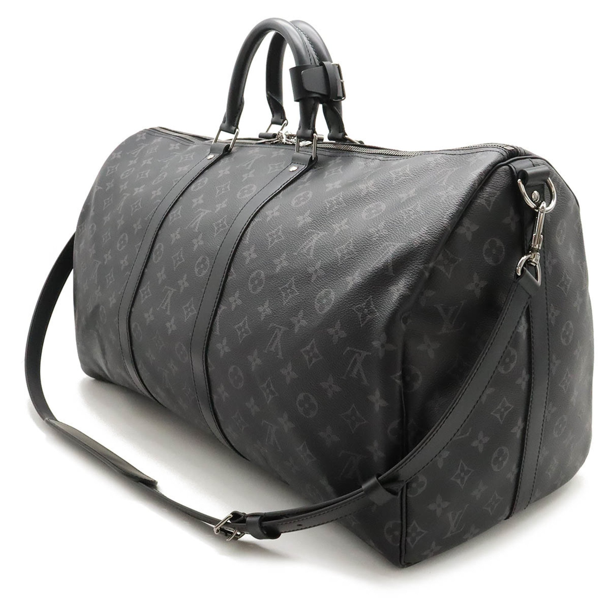 LOUIS VUITTON Louis Vuitton Monogram Eclipse Keepall Bandouliere 55 Boston Bag Travel Shoulder M40605