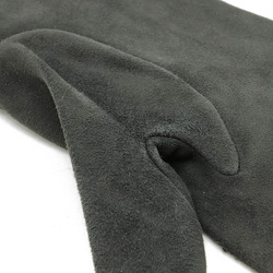 HERMES Gloves Zip Suede Dark Grey #7