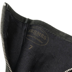 HERMES Gloves Zip Suede Dark Grey #7