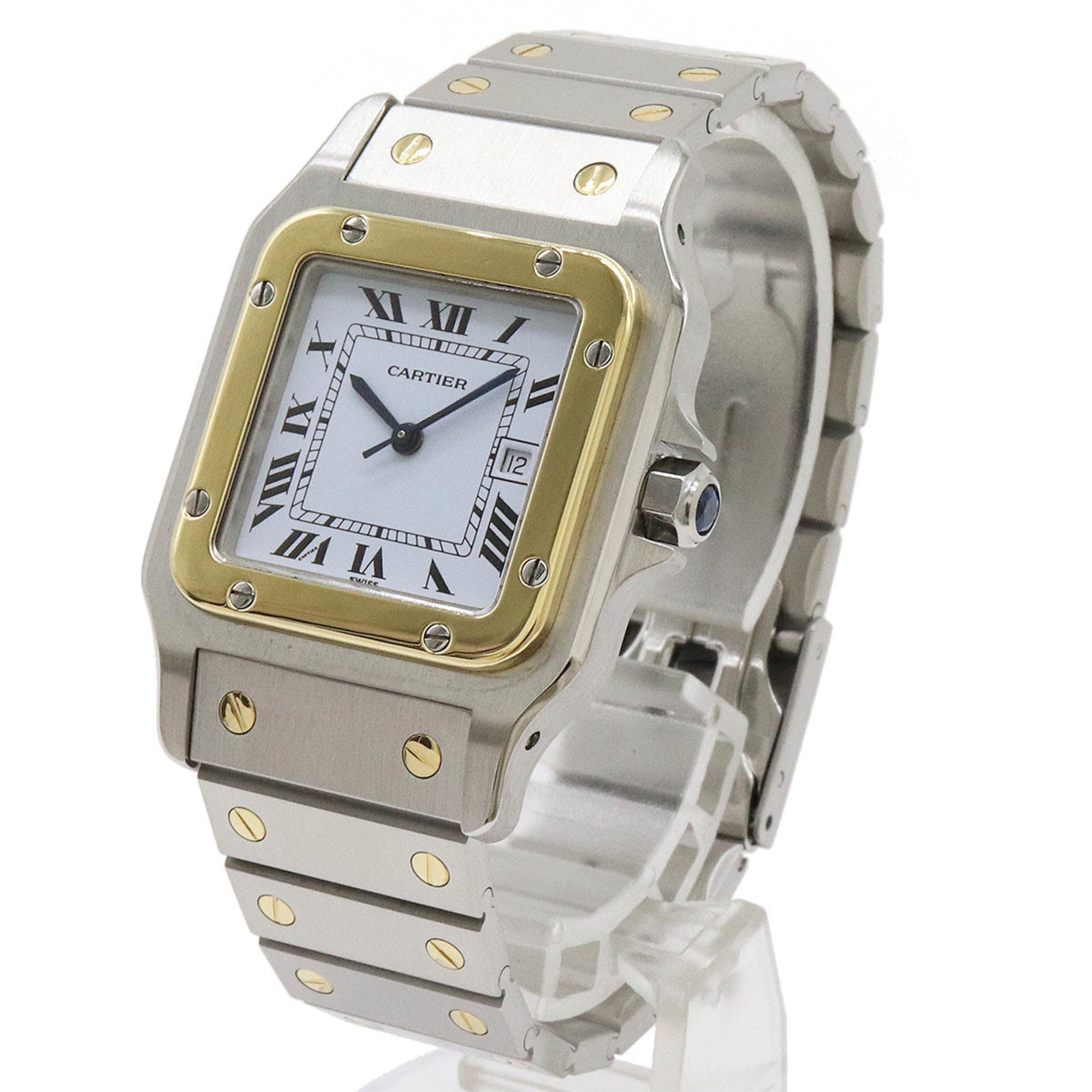 Cartier Santos Galbe LM Date SS K18YG Combi Men's Watch AT W20011C4