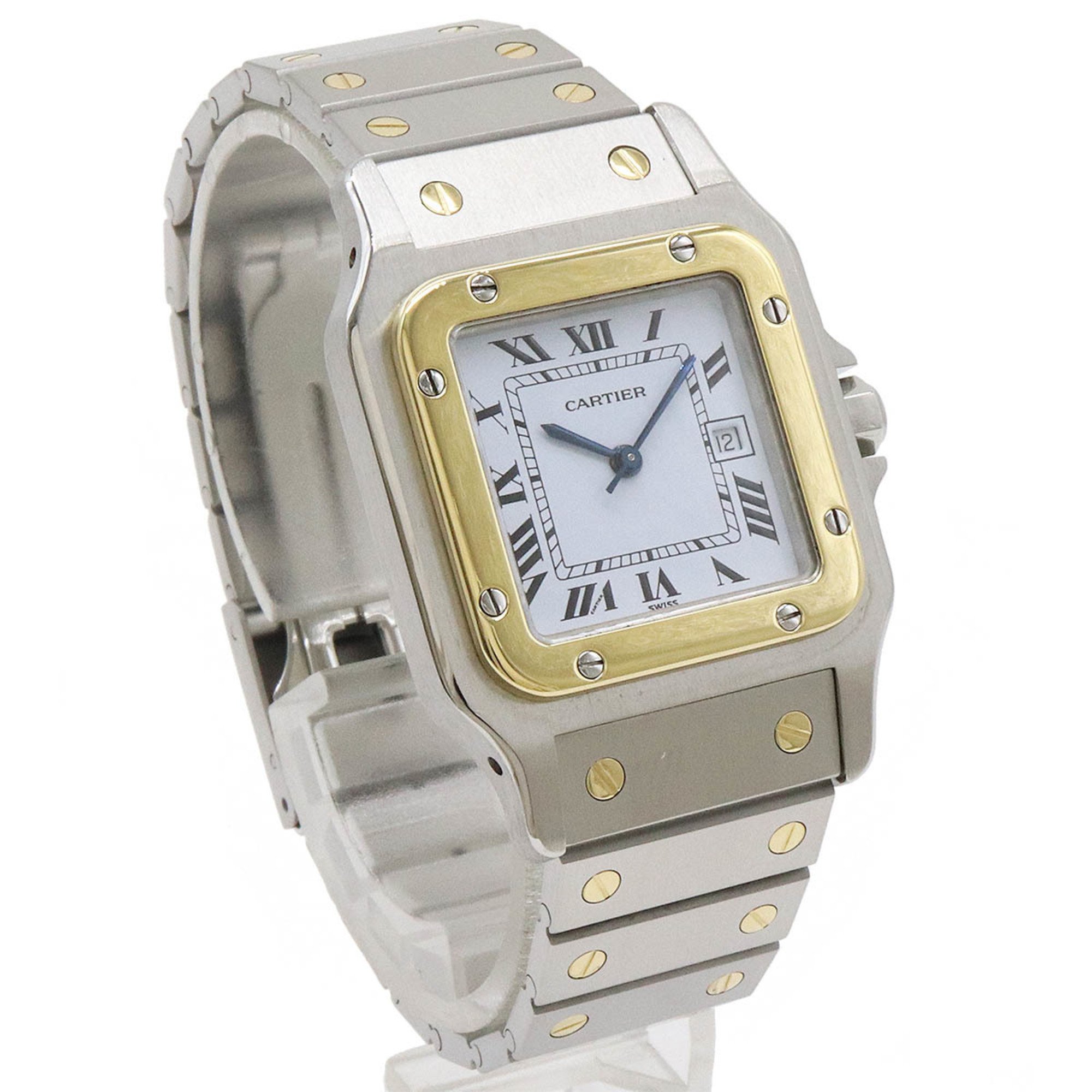 Cartier Santos Galbe LM Date SS K18YG Combi Men's Watch AT W20011C4