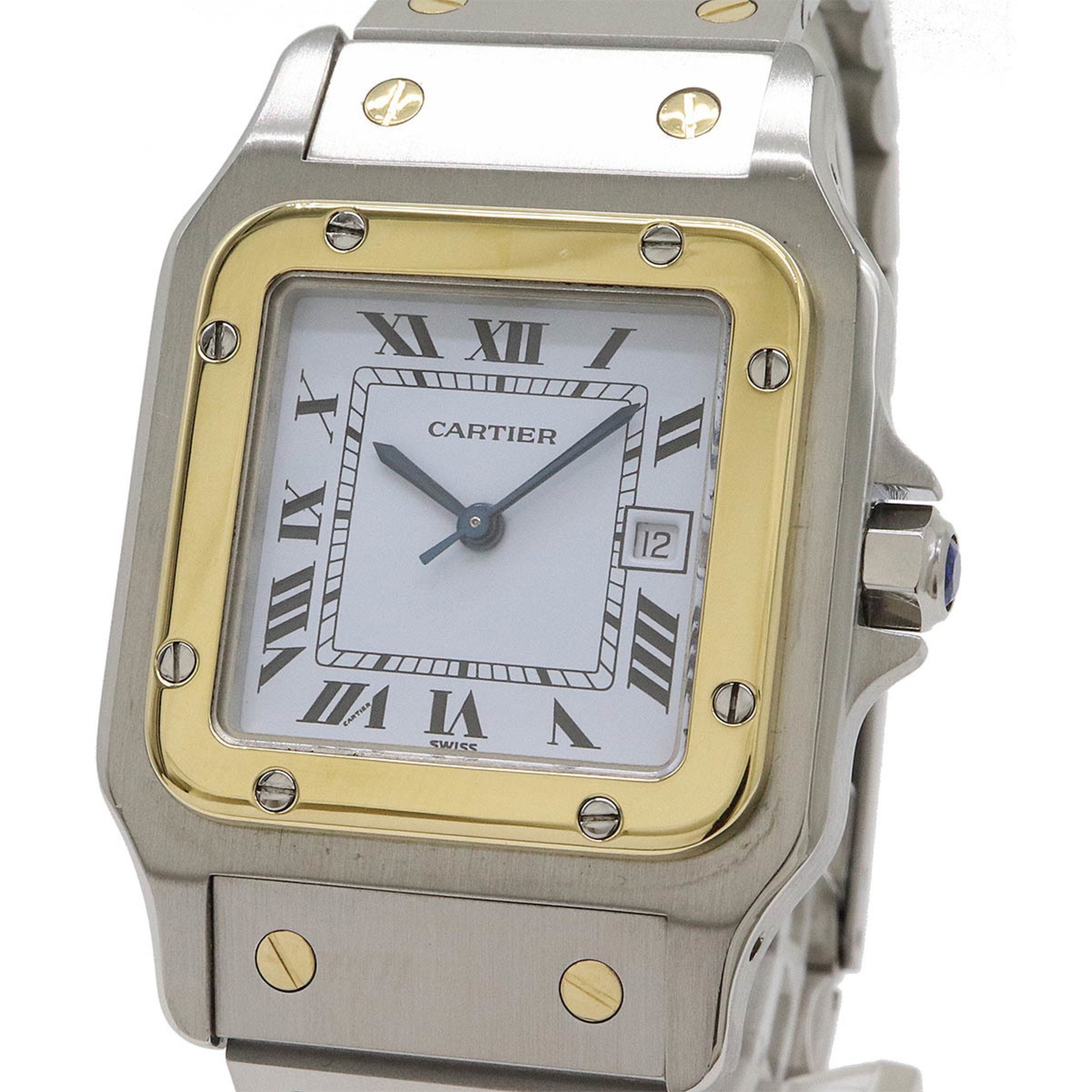 Cartier Santos Galbe LM Date SS K18YG Combi Men's Watch AT W20011C4