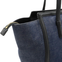 Salvatore Ferragamo Amy Tote Bag Shoulder Denim Leather Navy Black 21 F216