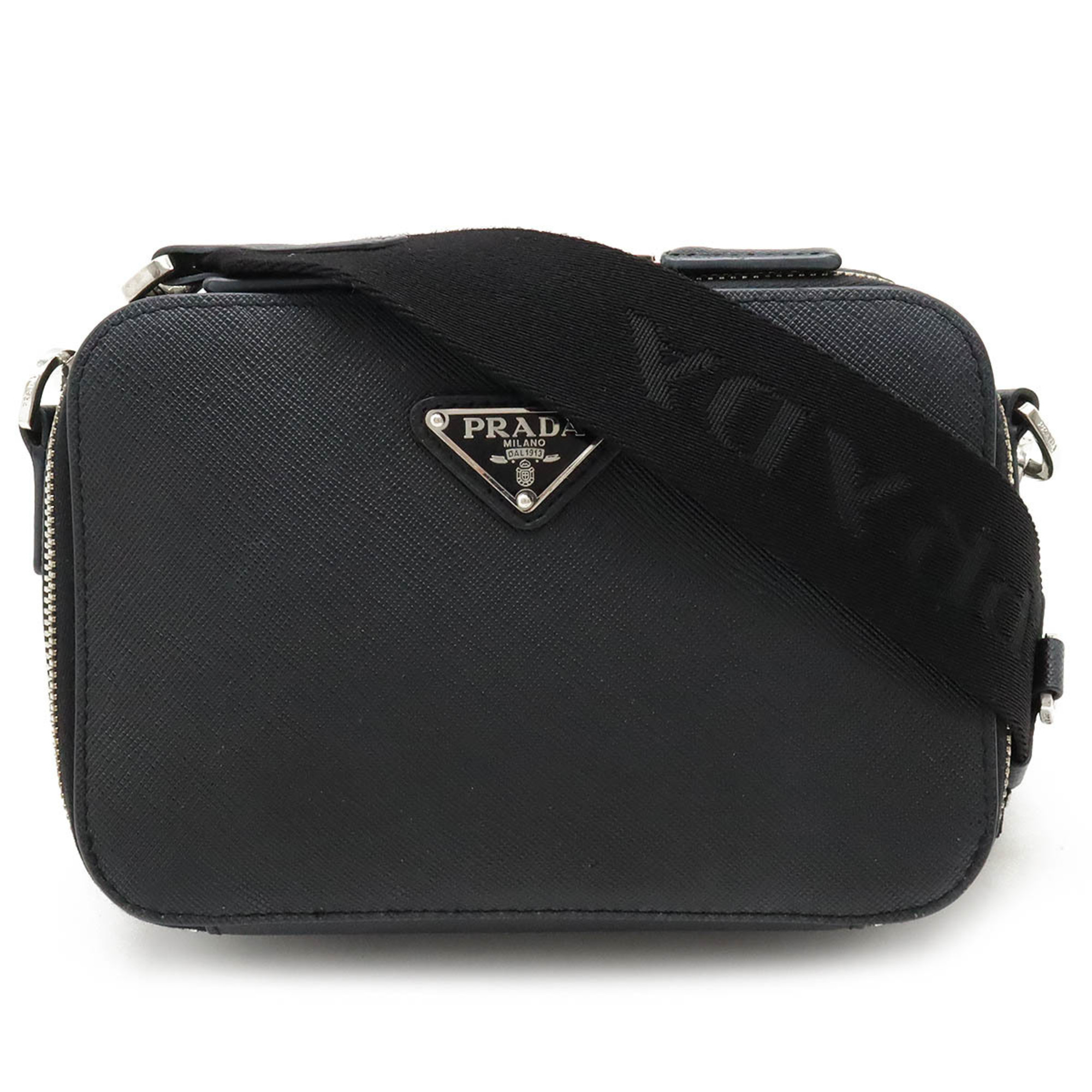 PRADA SAFFIANO Shoulder Bag Pochette Saffiano Leather NERO Black Purchased at a domestic boutique Pouch not included 2VH070