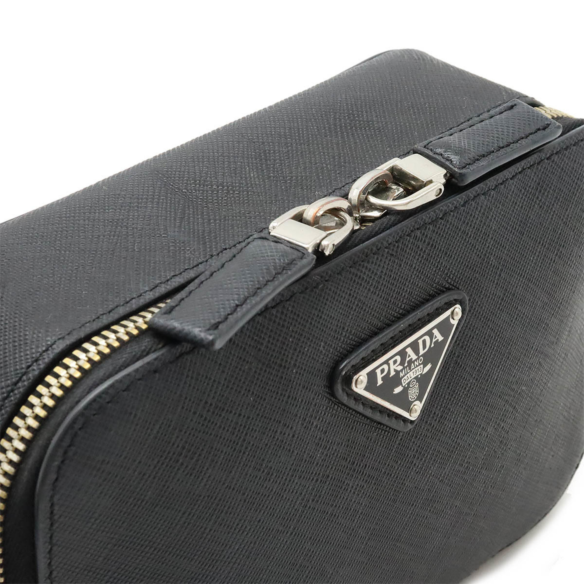 PRADA SAFFIANO Shoulder Bag Pochette Saffiano Leather NERO Black Purchased at a domestic boutique Pouch not included 2VH070