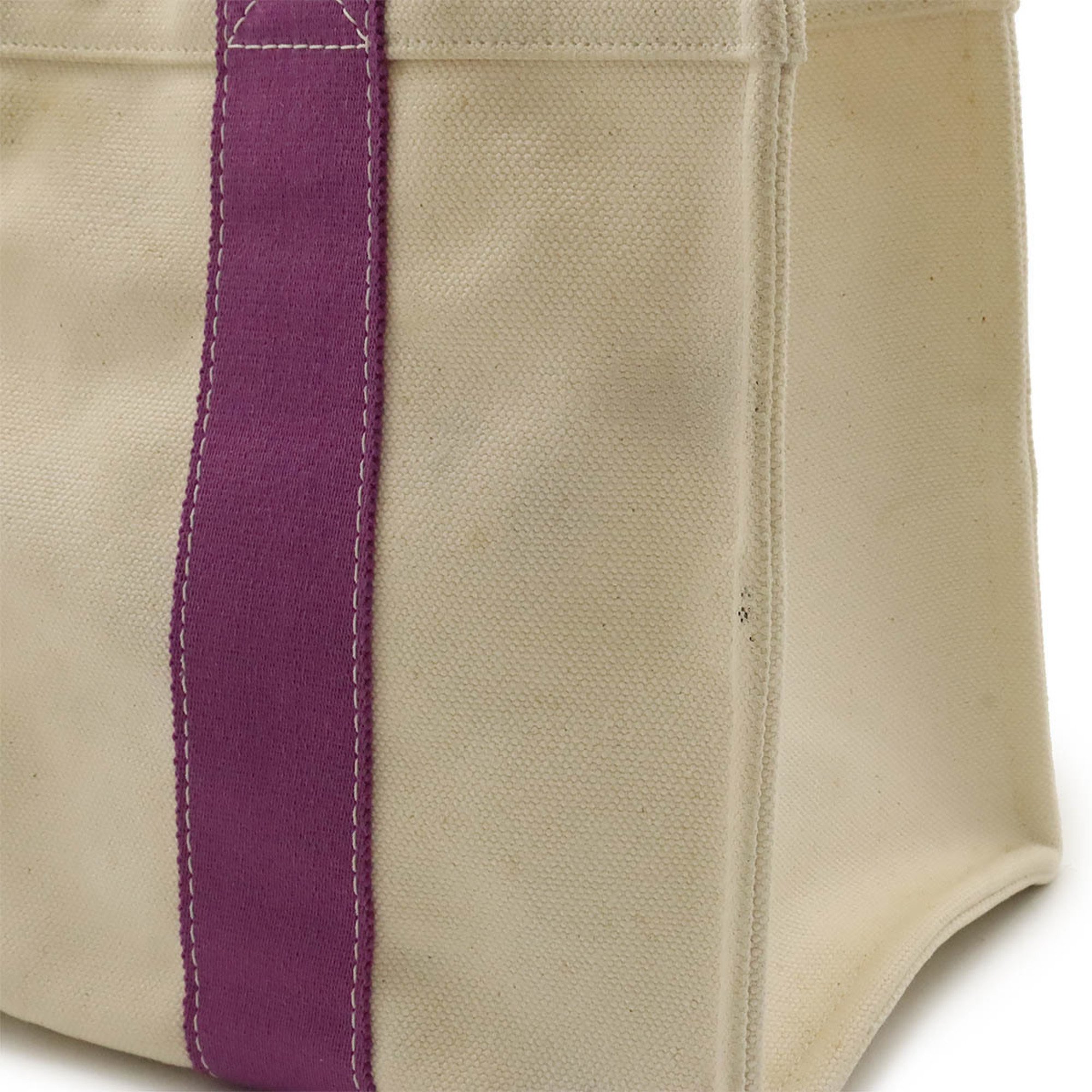 HERMES Bora PM Tote bag Handbag Canvas Ivory White Purple