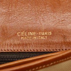 Celine Carriage Bag Handbag Brown Beige Canvas Leather Women's CELINE